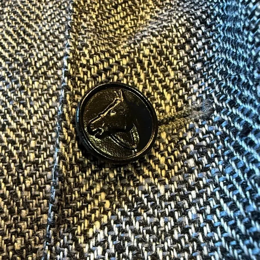 Sheplers Men’s 42L Classic Black & White Tweed Men's Blazer Horsehead Buttons